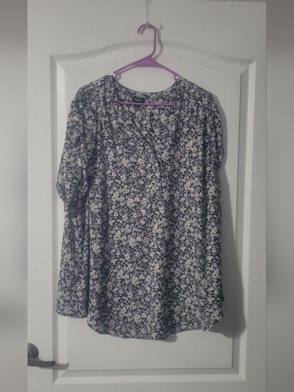 Torrid Black and White Floral Blouse